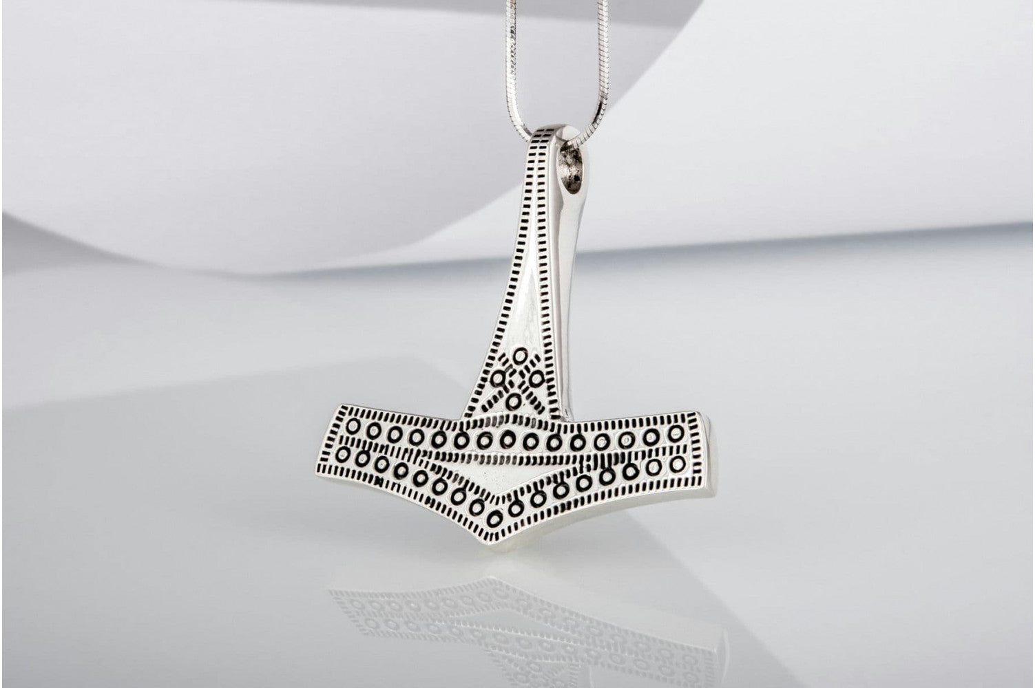 Thor's Hammer Pendant Sterling Silver Mjolnir from Bornholm Island