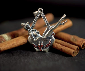 925 Sterling Silver Witch Pendant, Handcrafted Jewelry