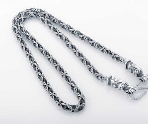 925 Silver Norse Wolves Chain, Handcrafted Viking Jewelry