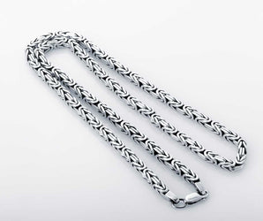 Square Viking Chain, Sterling Silver Handmade Norse Jewelry