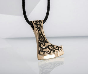 Perun's Axe Bronze Necklace with Deer Ornament