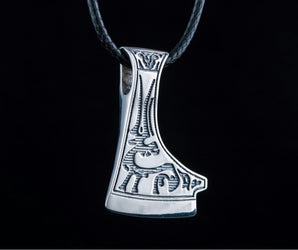 Perun's Axe with Deer Ornament Sterling Silver Pendant Reconstruction