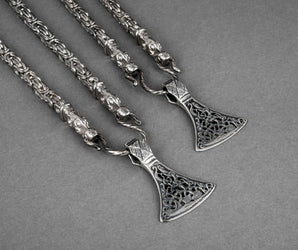 Viking Axe Sterling Silver Pendant from Mammen Village