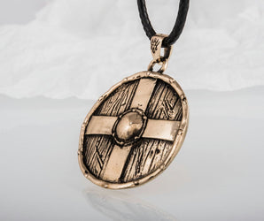 Rollo's Shield Pendant Unique Bronze Viking Necklace