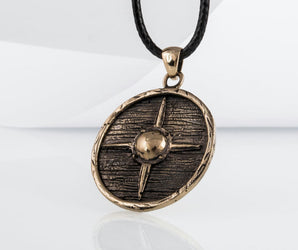 Vikings Shield Necklace Unique Bronze Viking Pendant