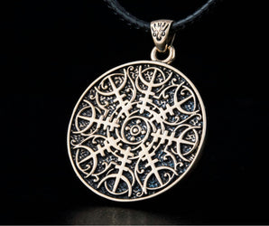Vegvisir Symbol Pendant Bronze Norse Jewelry
