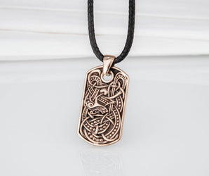 Viking Ornament Pendant Bronze Norse Handcrafted Jewelry