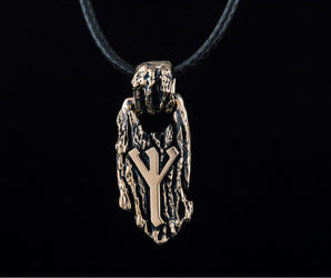 Viking Rune Pendant Bronze Handmade Jewelry