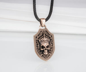 Pendant with Skull Bronze Handmade Jewelry