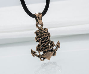 Anchor Symbol Pendant Bronze Handcrafted Jewelry