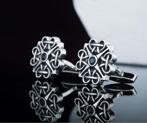 Unique Handmade Cufflinks with Cubic Zirconia Sterling Silver Jewelry