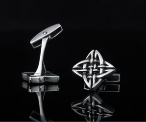 Unique Cufflinks with Ornament Sterling Silver Handmade Jewelry V03