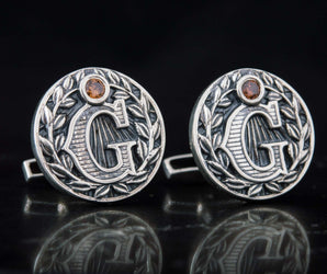 Unique Masonic Cufflinks with Symbols Sterling Silver Handmade Jewelry