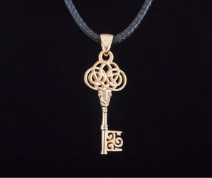 14K Gold Key Pendant Handmade Unque Jewelry