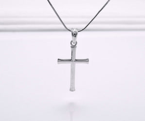 925 Silver Smooth Cross Pendant, Handmade Christian Jewelry