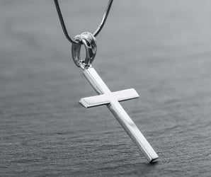 Simple Cross Pendant, 925 Silver