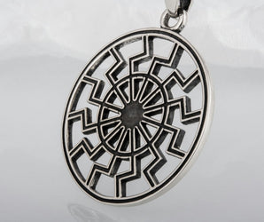 Black Sun or Schwarze Sonne Symbol Sterling Silver Pendant