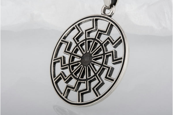 Black Sun or Schwarze Sonne Symbol Sterling Silver Pendant