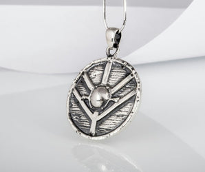 Lagertha's Shield Pendant Unique Sterling Silver Viking Necklace