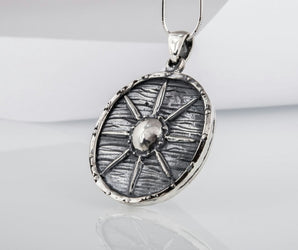 Vikings Shield Pendant Unique Sterling Silver Viking Necklace