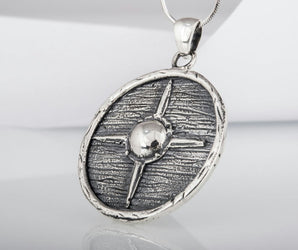 Vikings Shield Necklace Unique Sterling Silver Viking Pendant