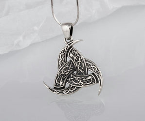 Odin Horn Pendant Sterling Silver Unique Jewelry