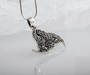 Odin Horn Pendant Sterling Silver Unique Jewelry