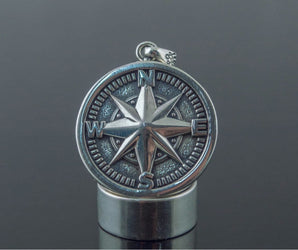 Compass Pendant Handmade Starling Silver Jewelry