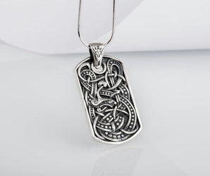 Viking Ornament Pendant Sterling Silver Norse Handcrafted Jewelry