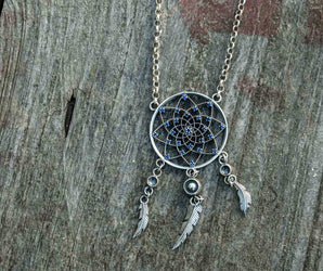 Dreamcatcher Pendant Sterling Silver Handcrafted Jewelry