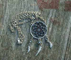 Dreamcatcher Pendant Sterling Silver Handcrafted Jewelry