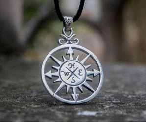 Compass Pendant Sterling Silver Handmade Unique Jewelry