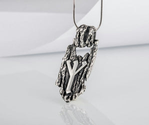 Viking Rune Pendant Sterling Silver Handmade Jewelry