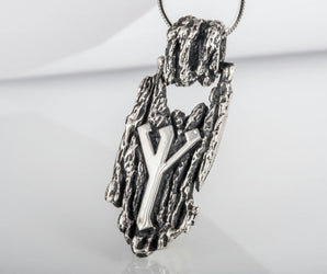 Viking Rune Pendant Sterling Silver Handmade Jewelry