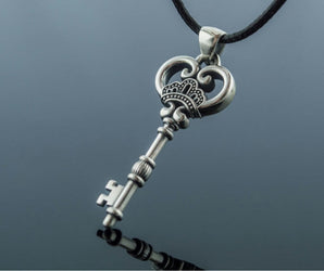 Key Pendant Sterling Silver Handcrafted Jewelry