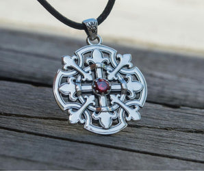 Flower Style Pendant with Cubic Zirconia Sterling Silver Handmade Unique Jewelry