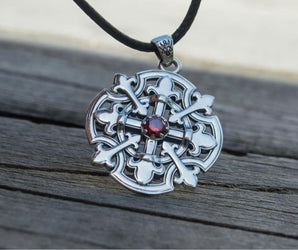 Flower Style Pendant with Cubic Zirconia Sterling Silver Handmade Unique Jewelry