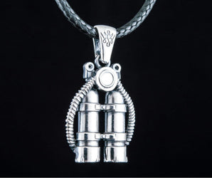 Scuba Pendant Sterling Silver Handmade Jewelry
