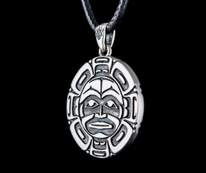 Aztec Symbol Pendant Sterling Silver Handmade Jewelry