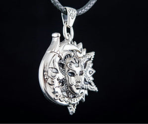 Venetian Mask Pendant Sterling Silver Handmade Jewelry