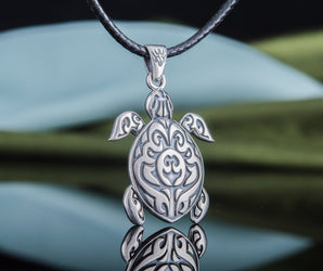 Tortoise Pendant Sterling Silver Jewelry