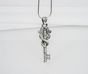 Key with Dragon Sterling Silver Jewelry