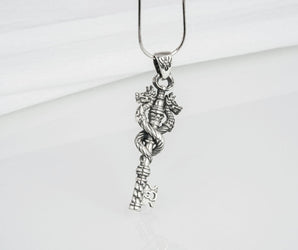 Key with Dragon Sterling Silver Jewelry