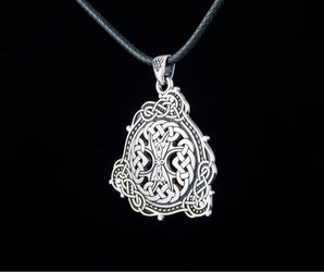 Pendant with Scandinavian Ornament Sterling Silver Norse Jewelry