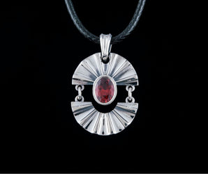 Fashion Pendant with Gem Sterling Silver Handmade Jewelry