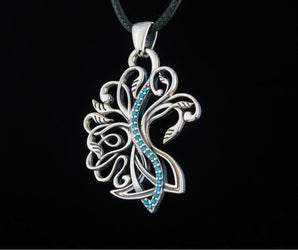 Pendant in Tree Style with Cubic Zirconia Sterling Silver Jewelry