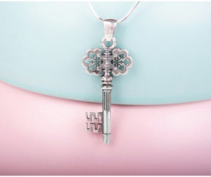 925 silver Fashion Key with ornament pendant, Unique Fashion Jewelry