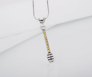 Fashion Sterling silver Honey spoon pendant, unique handcrafted jewelry