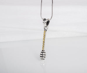 Fashion Sterling silver Honey spoon pendant, unique handcrafted jewelry