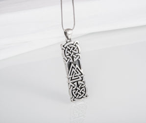 925 silver Viking pendant with Valknut and Celtic knots ornament, unique handmade jewelry